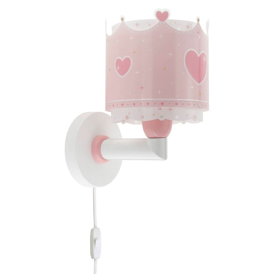 Applique murale Little Queen, rose et blanc, hauteur 24 cm
