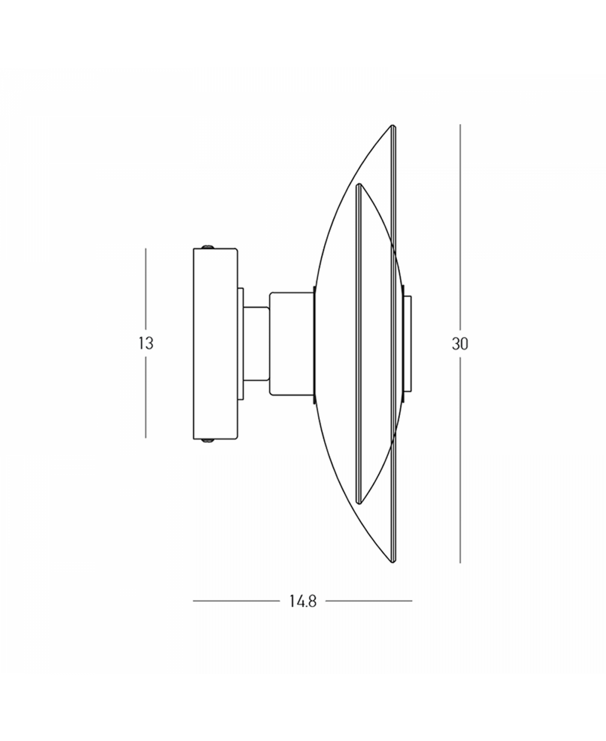 Applique Murale ZAMBELIS D300 10W Dimmable DESIGN Noir Sable et Verre Fume 25144