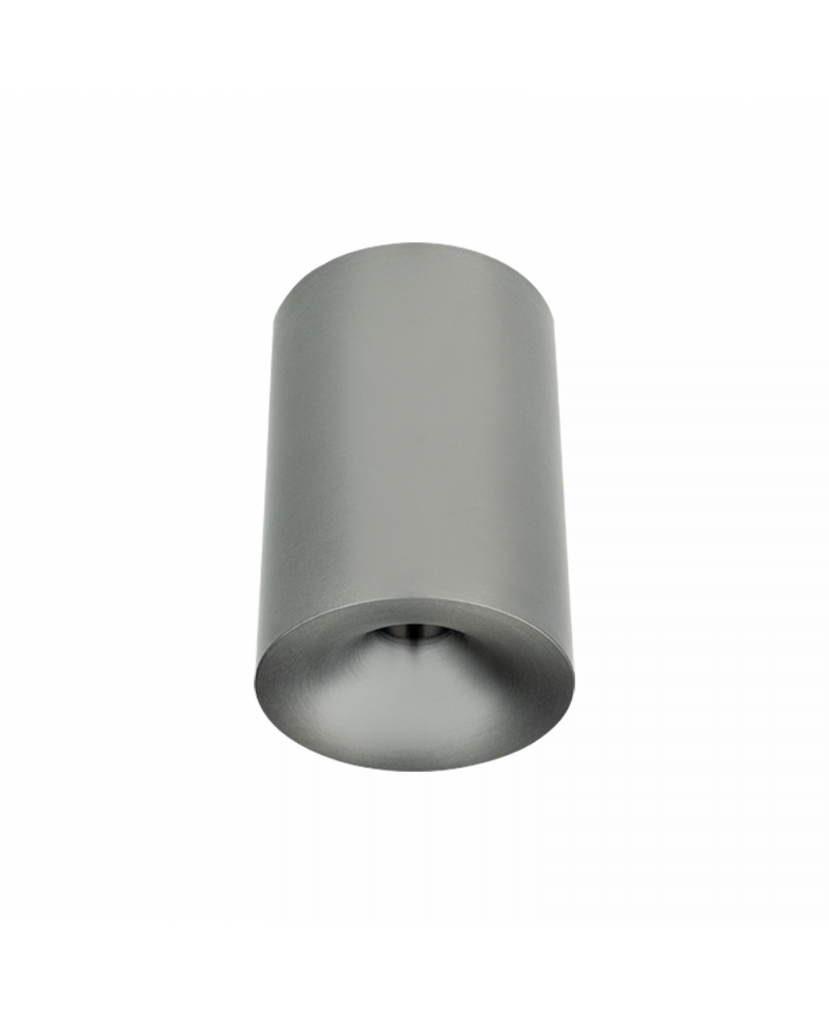 Vue de face du spot cylindrique, module LED interne visible dans l'ouverture