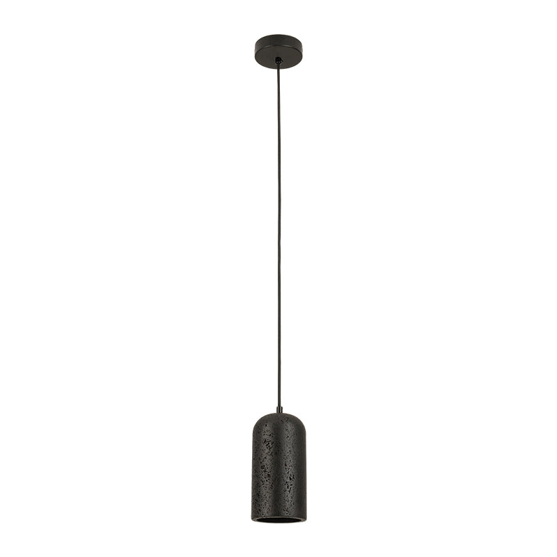 Suspension complète vue de face, câble et rosace de plafond noirs