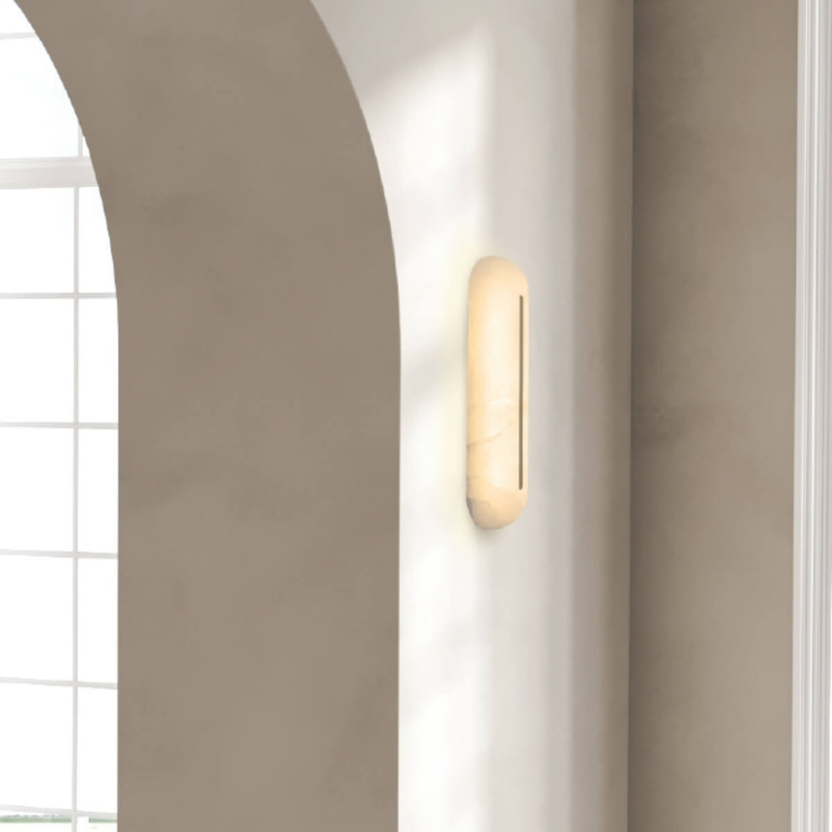 Applique Murale ZAMBELIS 14W Dimmable DESIGN Albatre Blanc et Laiton 2546