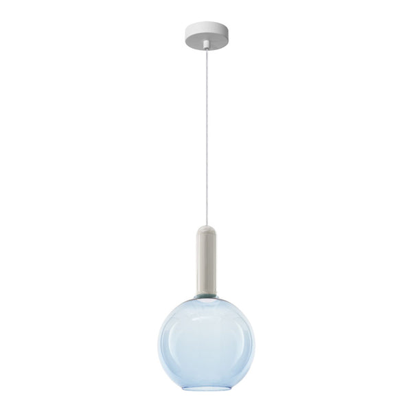 Suspension ZAMBELIS 5W DESIGN Verre Gris-Blanc Mat 2604