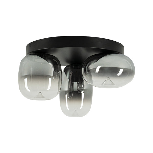 Plafonnier ZAMBELIS 11W DESIGN Verre Fume-Noir Mat 2615