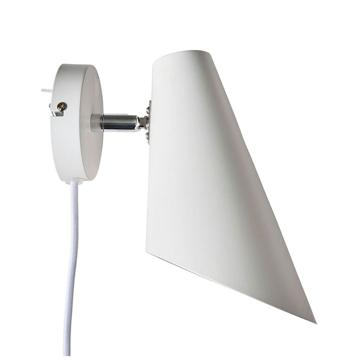 Applique murale Cale en métal, blanc mat, hauteur 24,5 cm