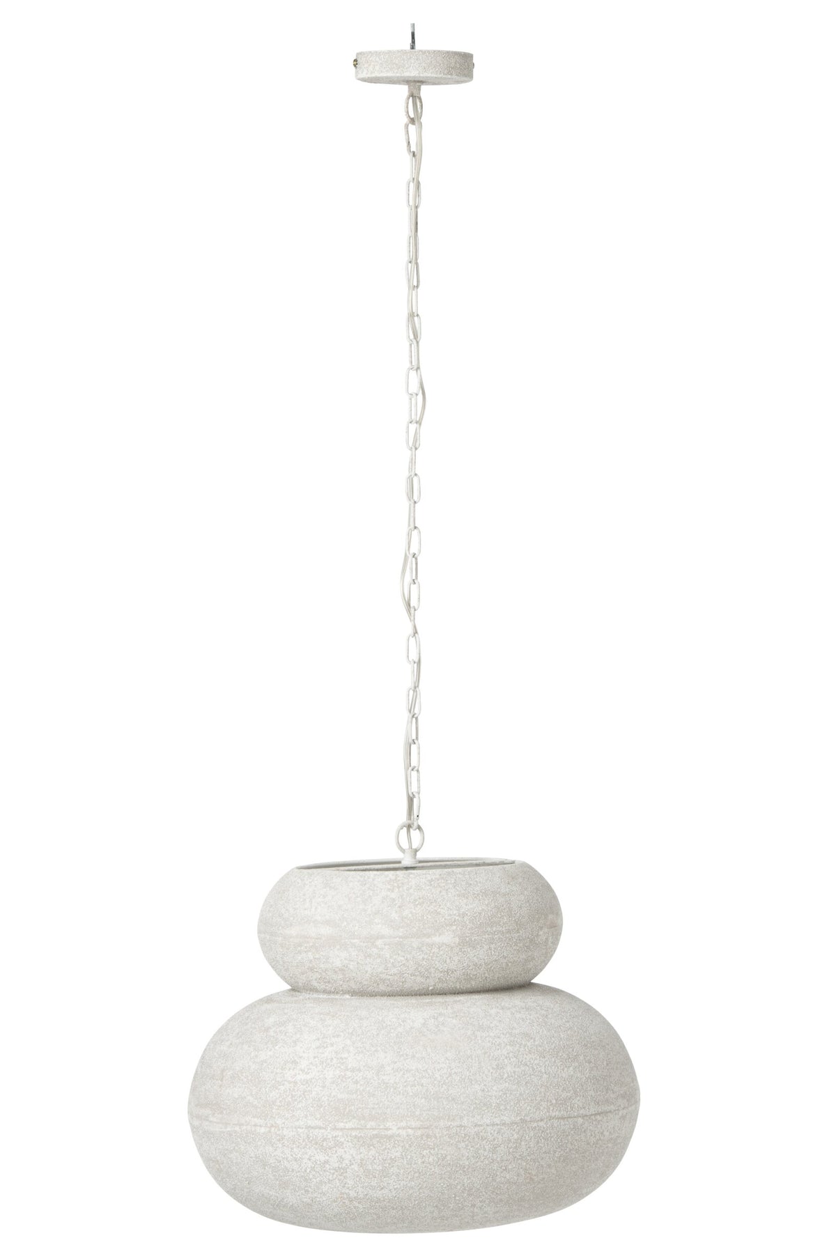 Suspension ronde en fer blanc, grand modèle