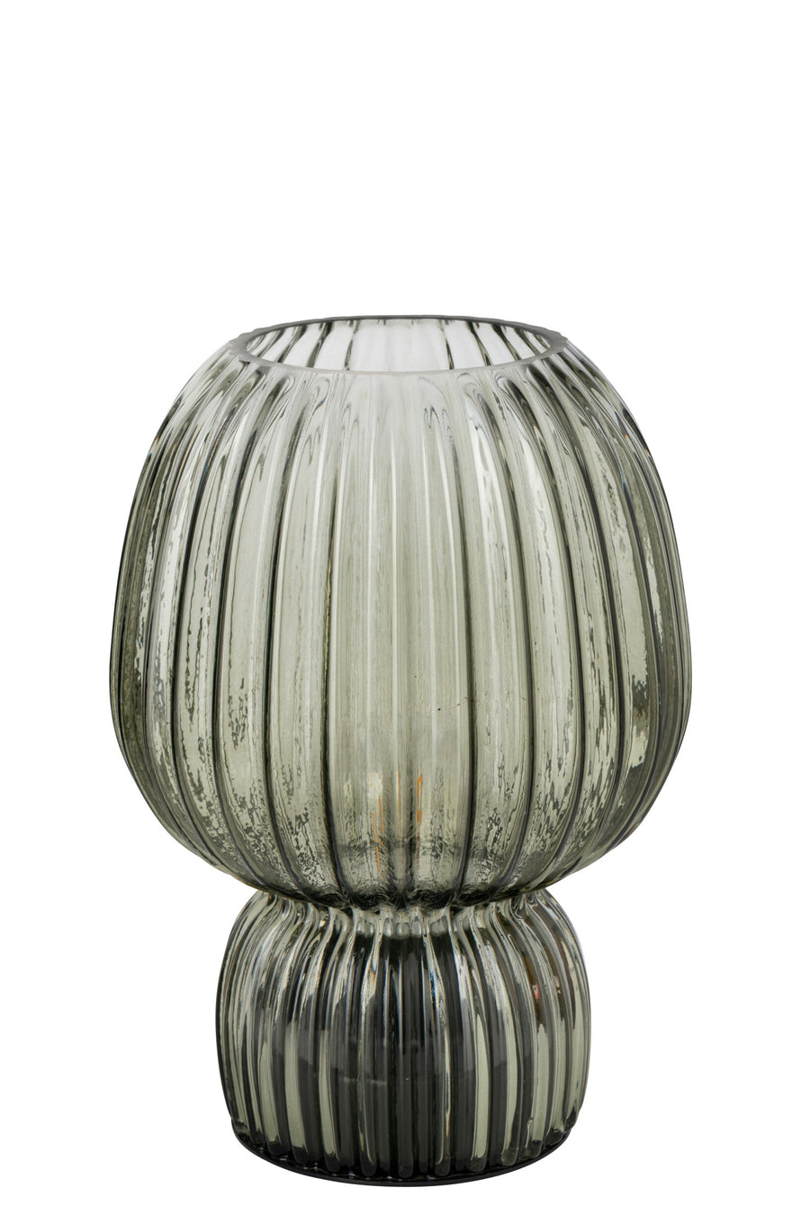 Lampe à poser en verre strié, H 21,5 cm