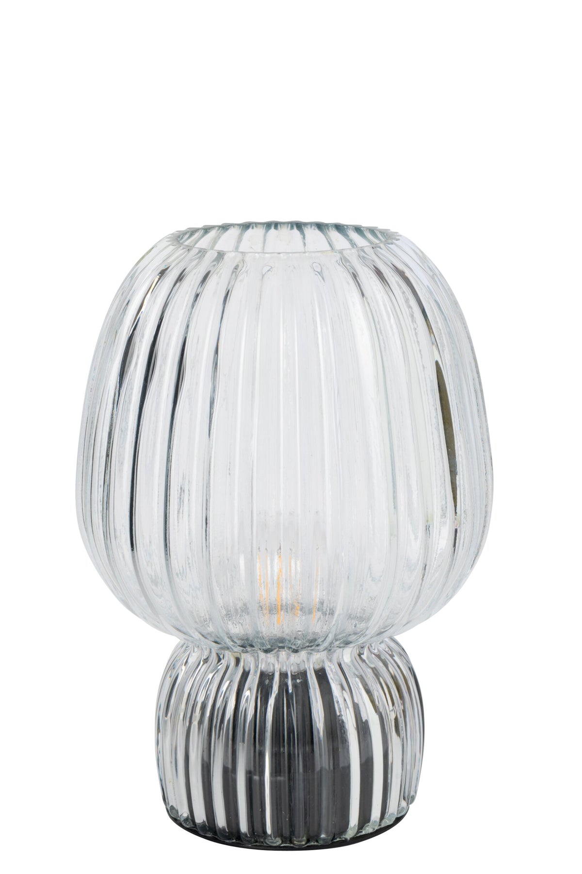 Lampe à poser en verre strié, H 21,5 cm