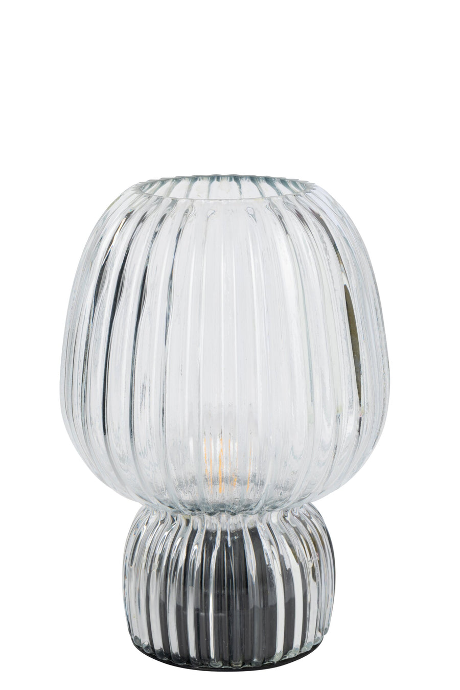 Lampe à poser en verre strié, H 21,5 cm