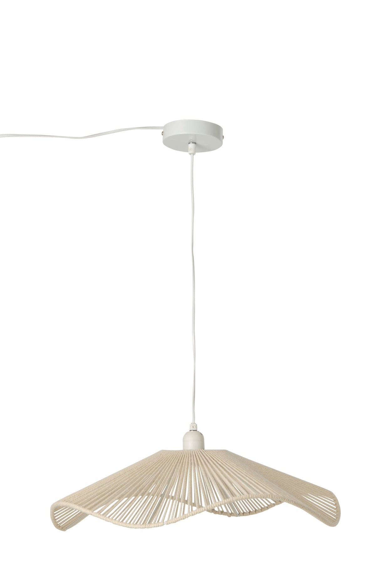 Suspension en corde de lin grège, H 13 cm