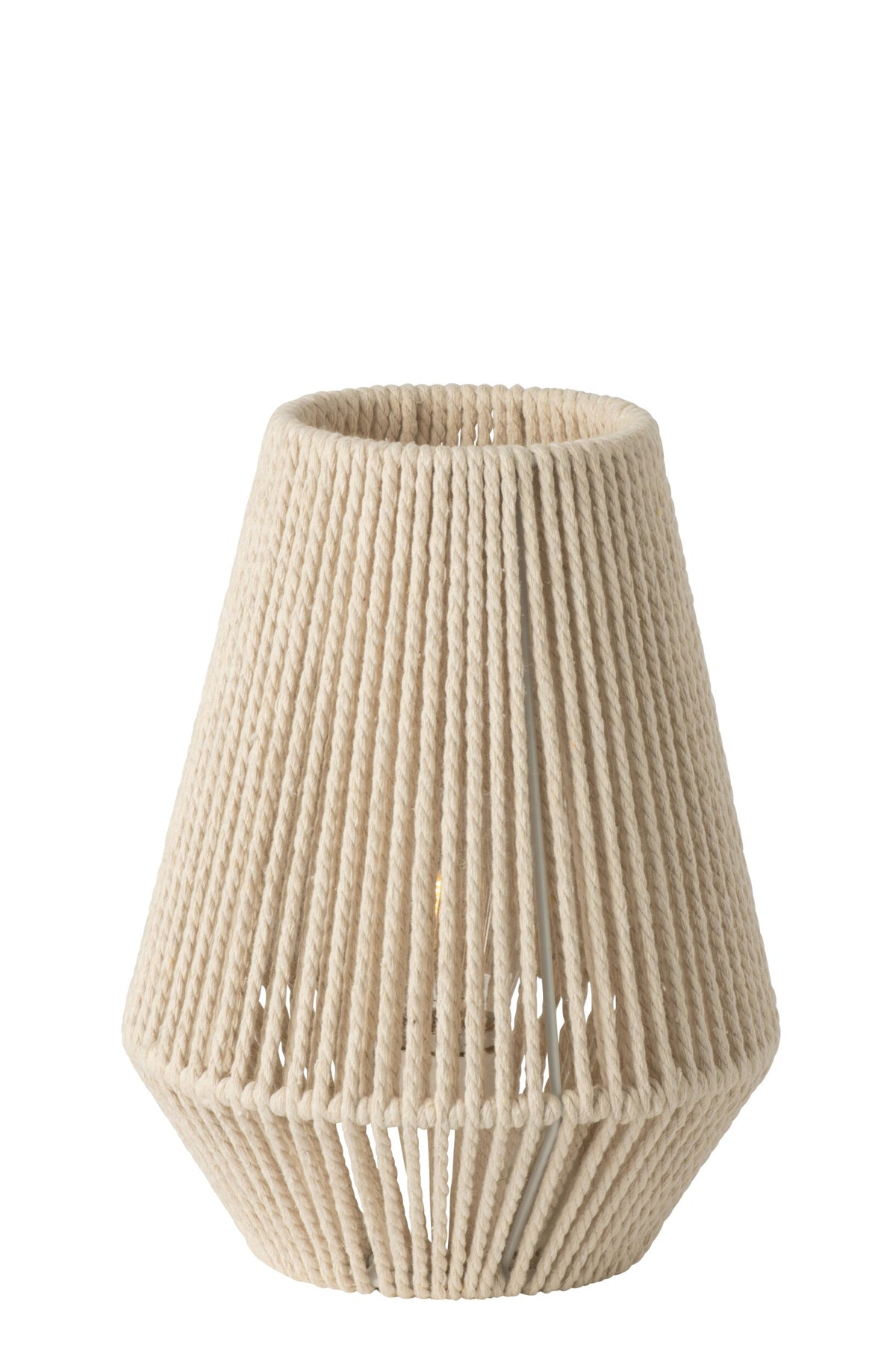 Lampe à poser en corde de coton grège
