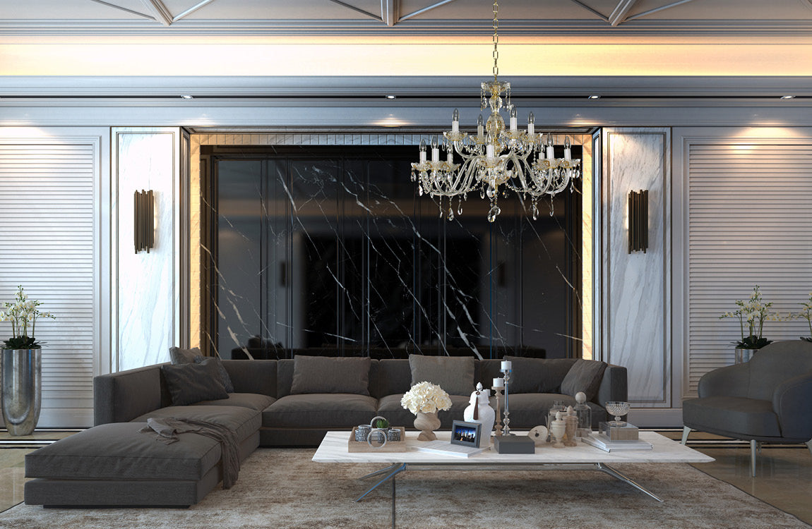 Lustre en cristal taille