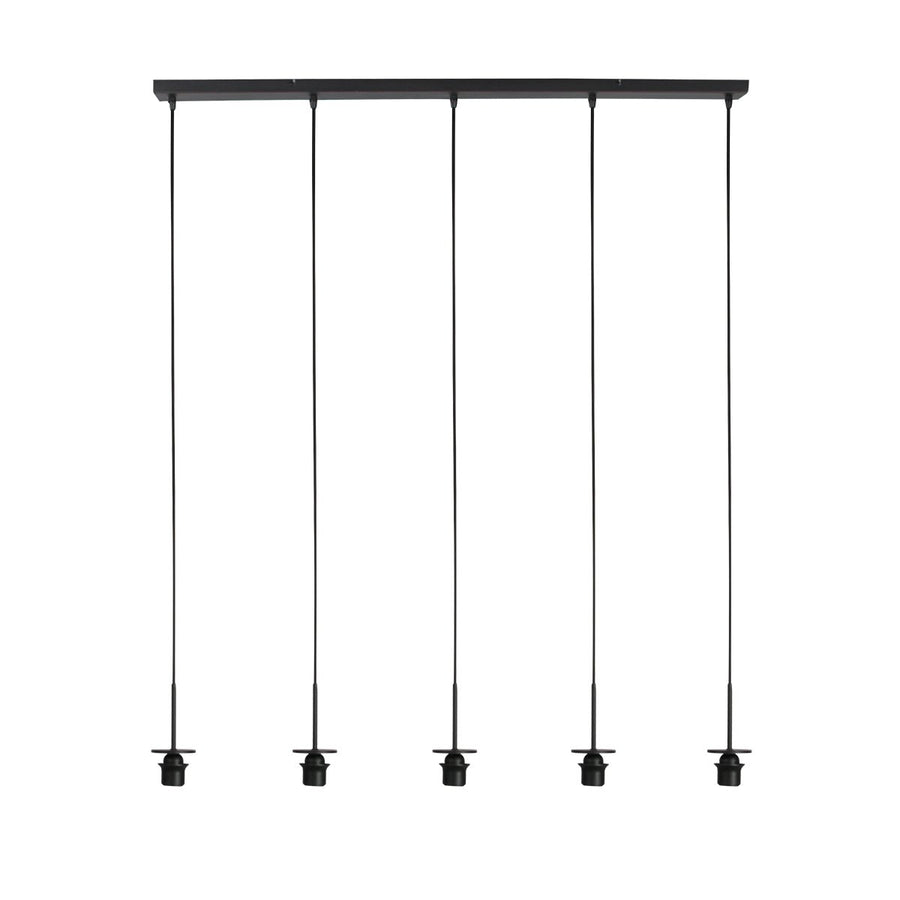 Suspension verre ambré nervuré, 5 verres sur barre 110 cm | HaloSwap