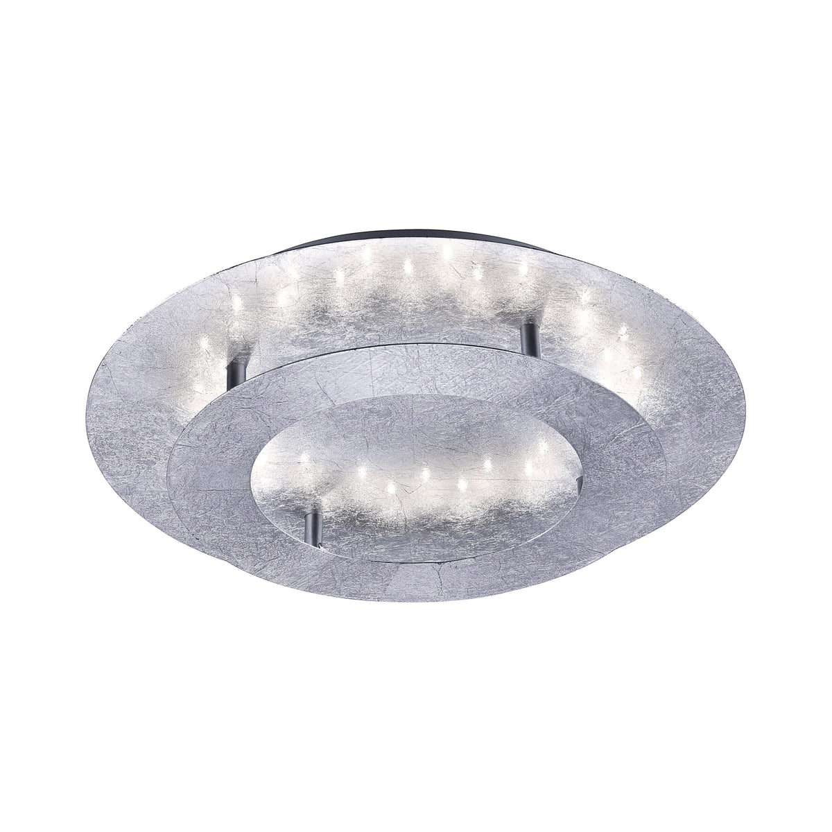 Plafonnier Nevis argenté, L 40 cm