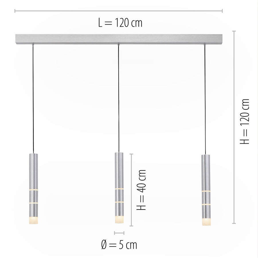 Suspension Pure-Vega aluminium, L 5 cm