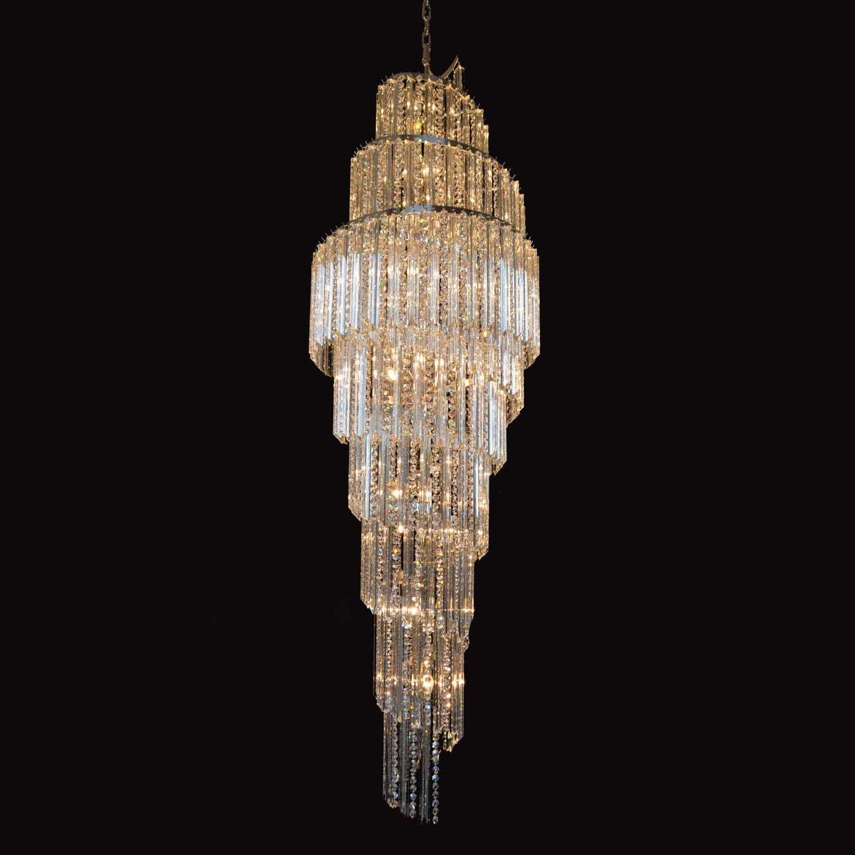Suspension spirale en cristal