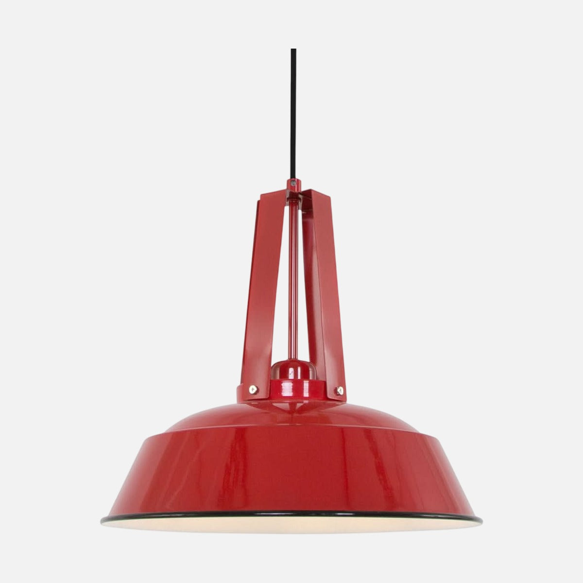 Suspension rouge réglable Mexlite, abat-jour cloche métal Ø 42 cm | Designix