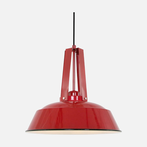 Suspension rouge réglable, abat-jour cloche métal Ø 42 cm, cuisine | Mexlite