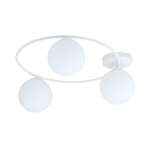 Plafonnier Sopra 3 lumières blanc, verre opale