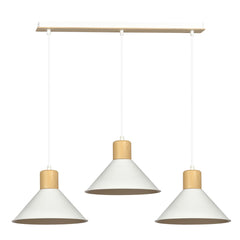 Suspension Rowen 3 lumières blanche