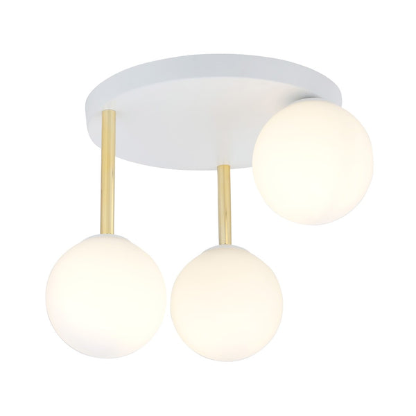 Plafonnier Dolce blanc, verre opale