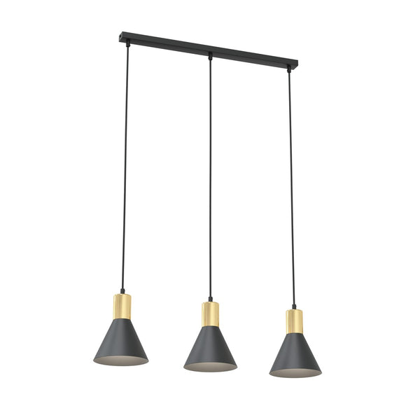 Suspension Rosa 3 lumières noire