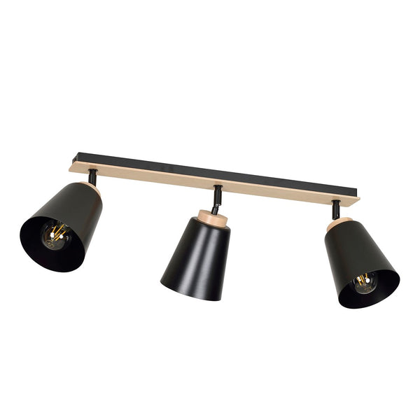 Spot Atlas 3 lumières noir
