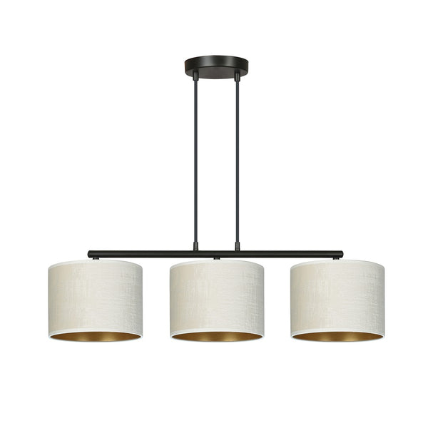 Suspension Hilde 3 lumières noire et blanche