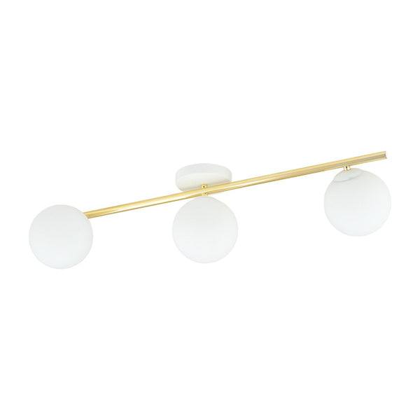 Plafonnier Splendi 3 lumières blanc, verre opale