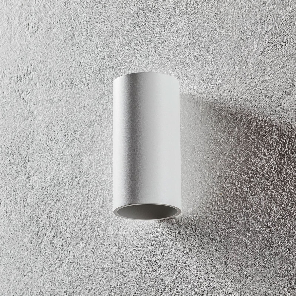 Applique d'extérieur LED DLS Tubo en aluminium, blanc, 2 lumières, Ø 9 cm, IP54