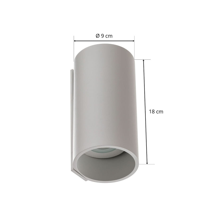 Applique d'extérieur LED DLS Tubo en aluminium, blanc, 2 lumières, Ø 9 cm, IP54