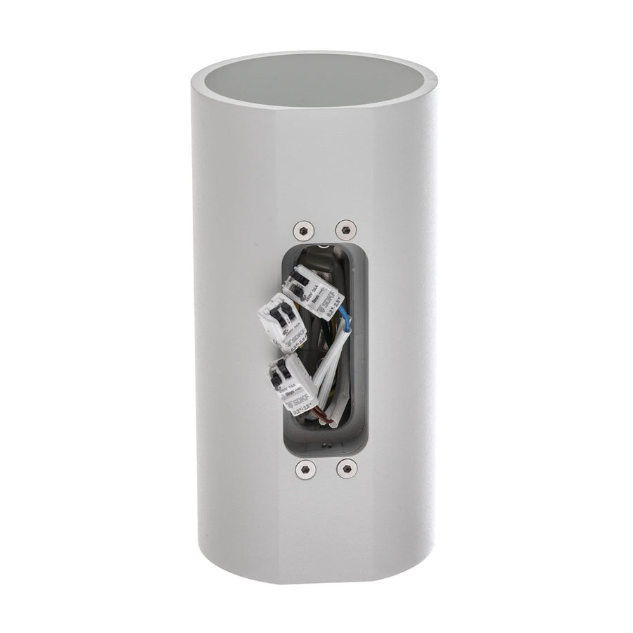 Applique d'extérieur LED DLS Tubo en aluminium, blanc, 2 lumières, Ø 9 cm, IP54