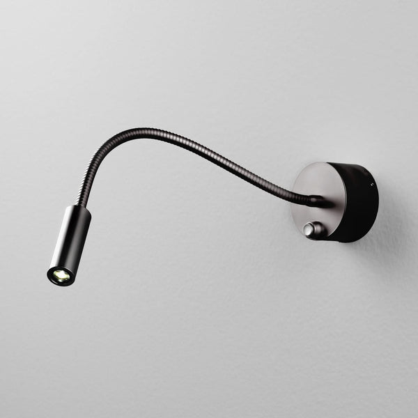 Applique murale LED DLS Zooom T en laiton, noir, Ø 6 cm