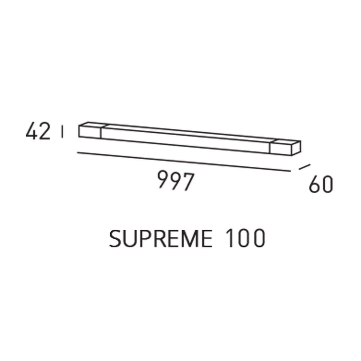 Applique murale LED DLS Supreme en acier, hauteur 4,2 cm, IP44, acier inoxydable poli, 3000 K, 14 W