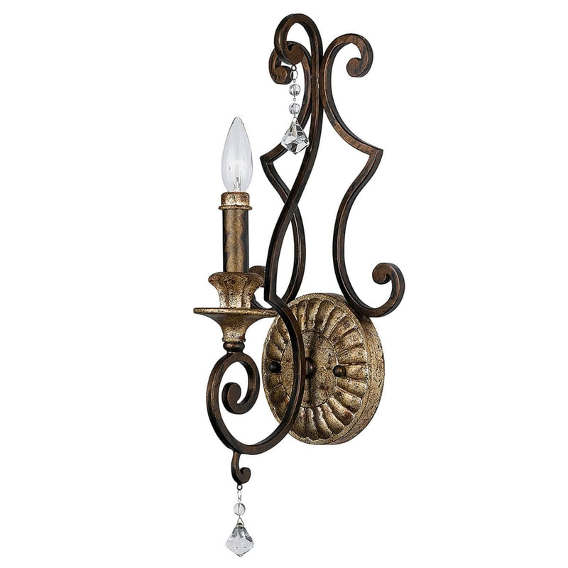 Applique murale Marquette en métal, bronze et or, hauteur 54,6 cm