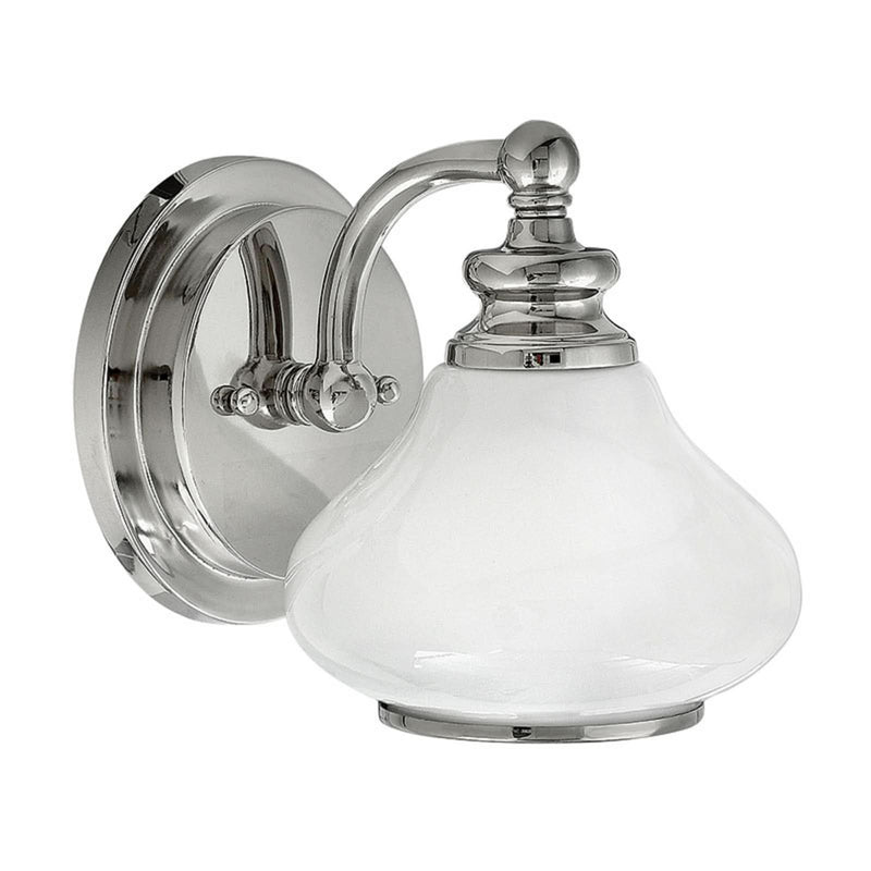 Applique murale Ainsley en verre, chromé et blanc, hauteur 19,1 cm, IP44