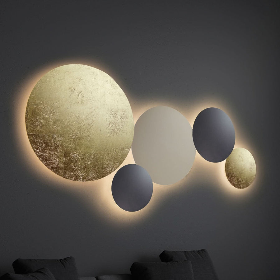 Applique murale LED Blade en aluminium, taupe, Ø 44 cm