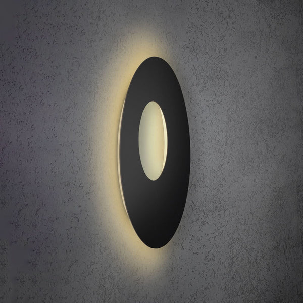 Applique murale LED Blade Open en aluminium, noir mat, Ø 59 cm