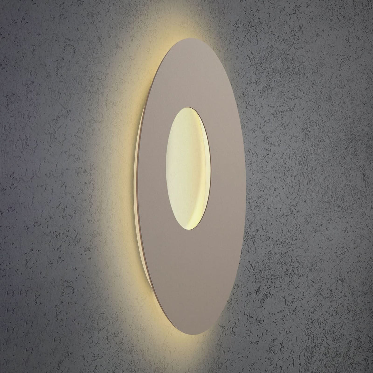 Applique murale LED Blade Open en aluminium, taupe, Ø 59 cm