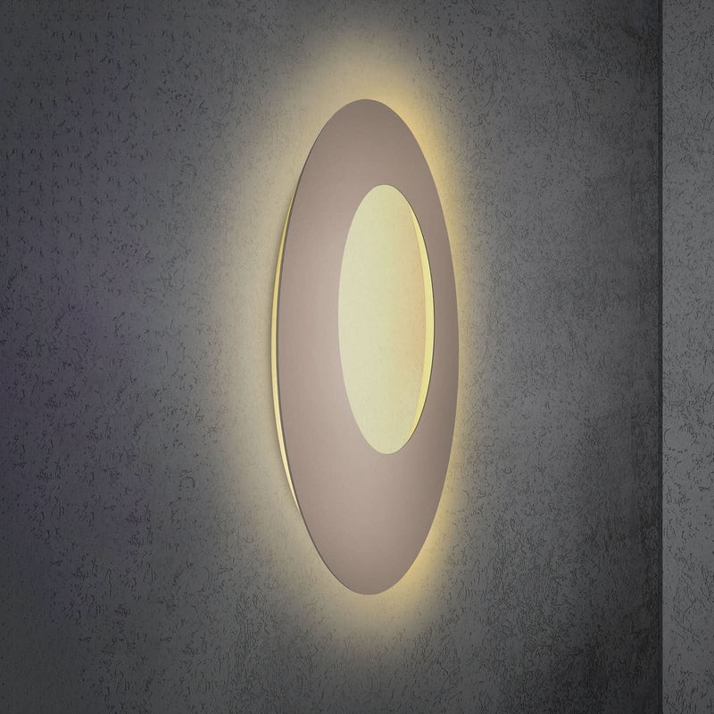 Applique murale LED Blade Open en aluminium, taupe, Ø 79 cm