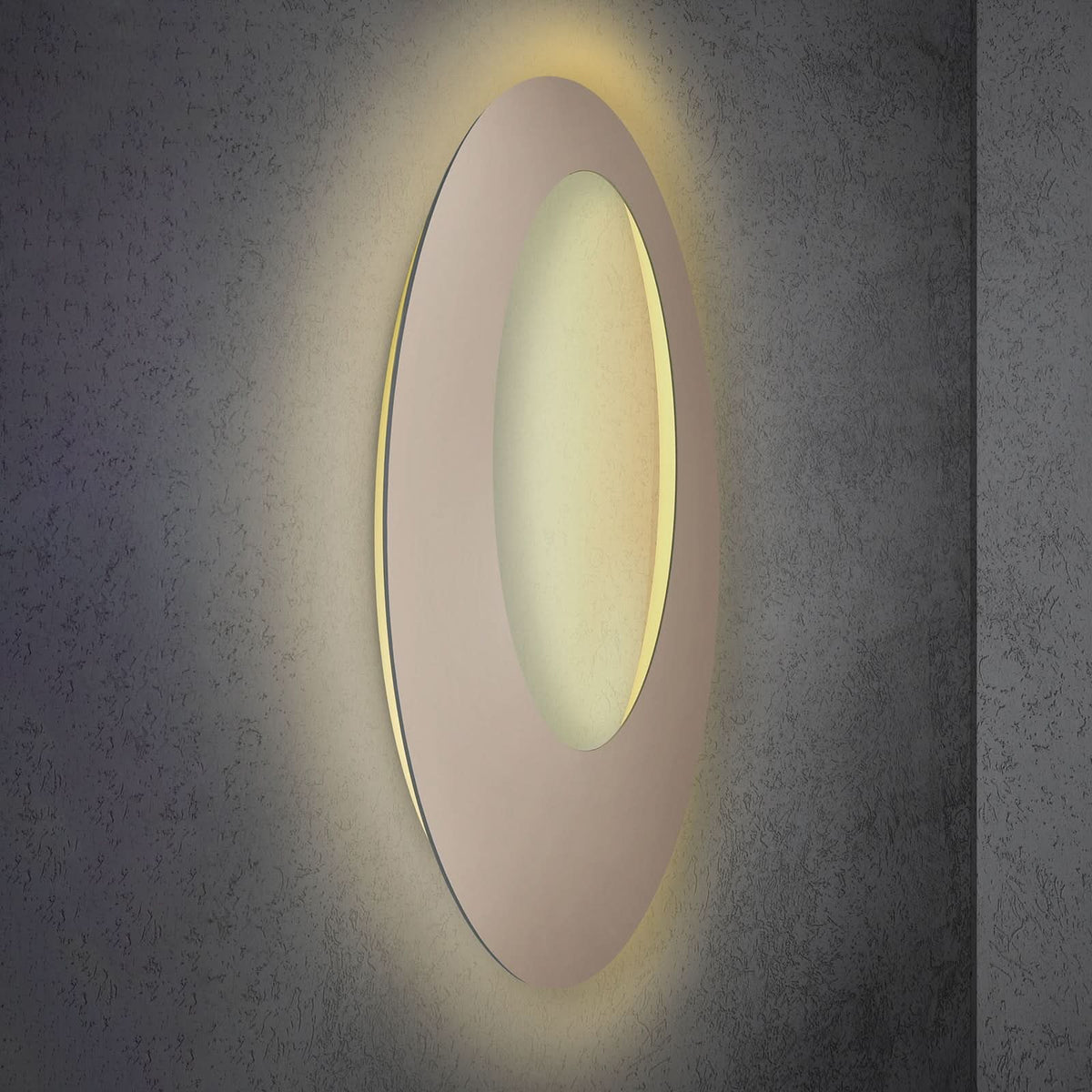 Applique murale LED Blade Open en aluminium, taupe, Ø 95 cm