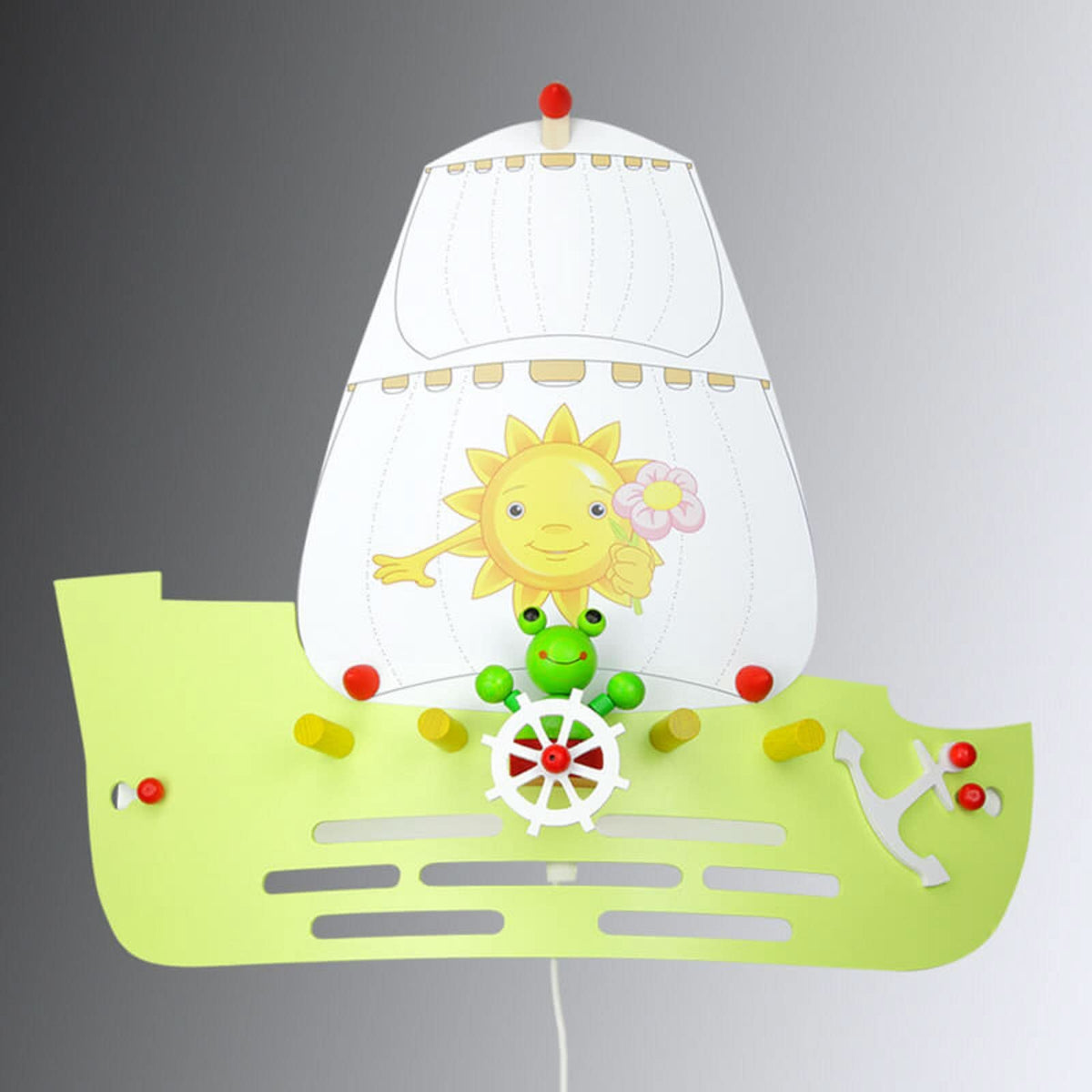 Applique murale Grenouille en bois, vert, hauteur 20 cm
