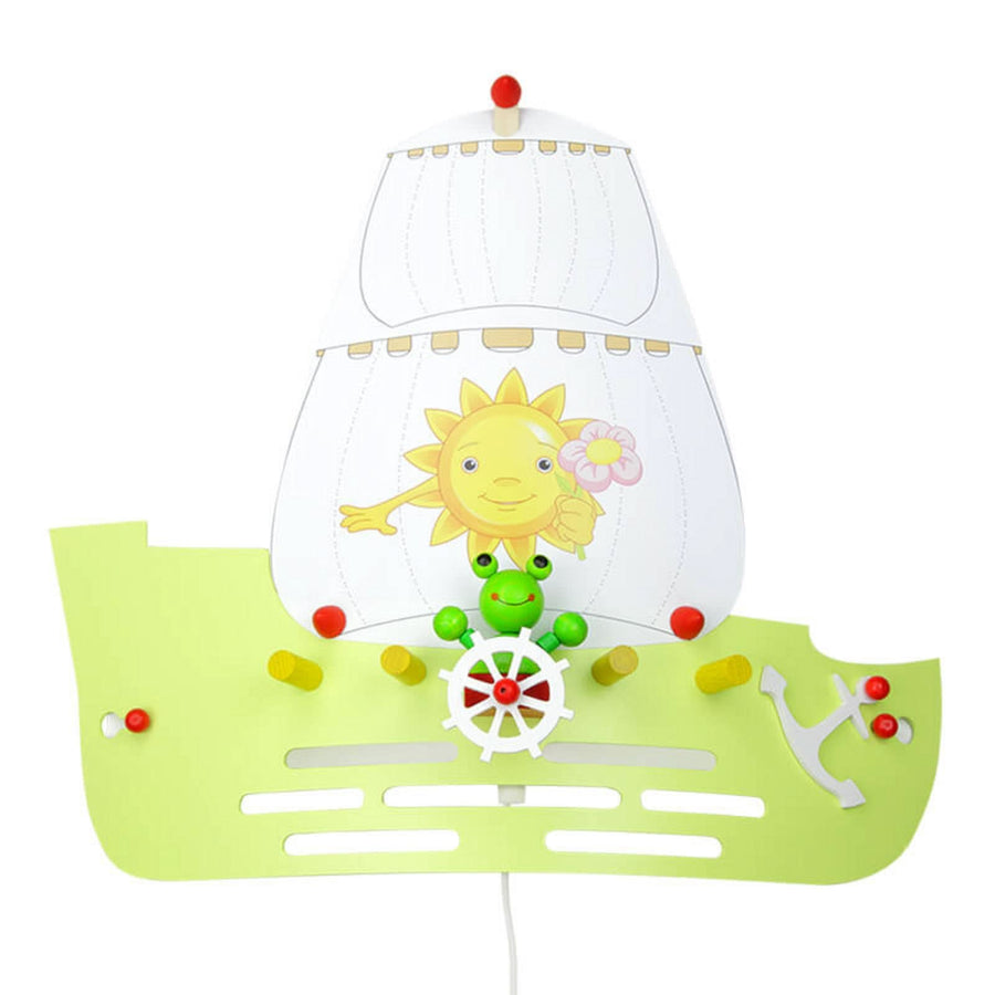 Applique murale Grenouille en bois, vert, hauteur 20 cm