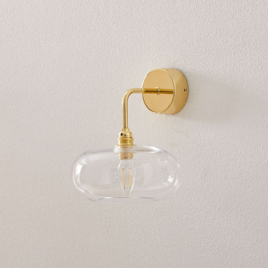 Applique murale Horizon en métal, doré et transparent, Ø 21 cm