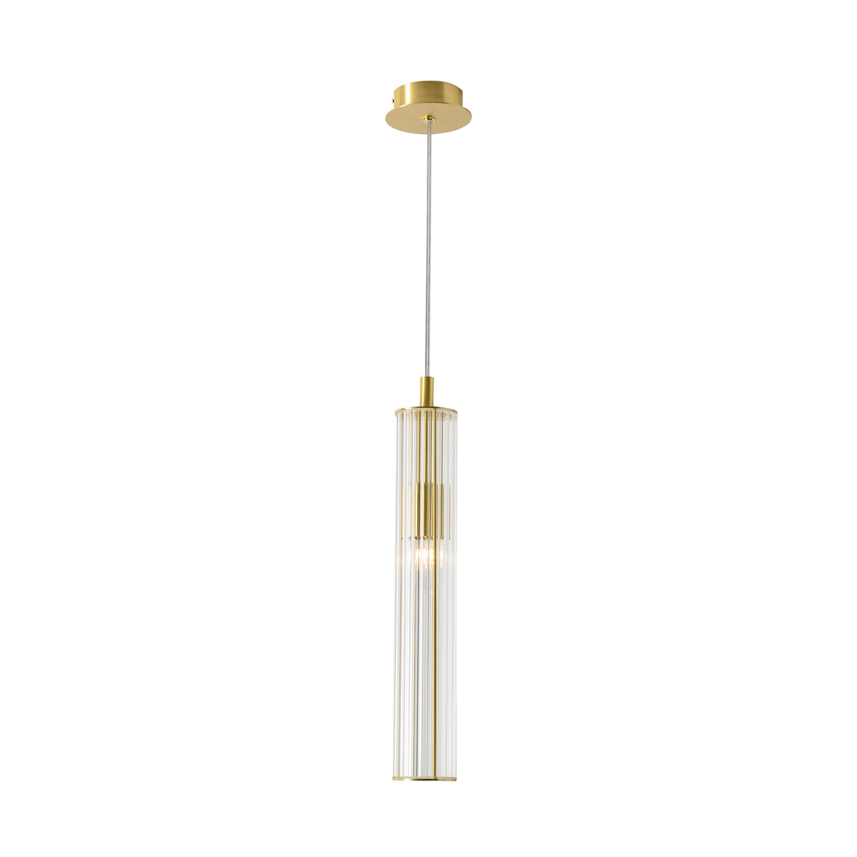 Suspension Aria laiton brossé, verre