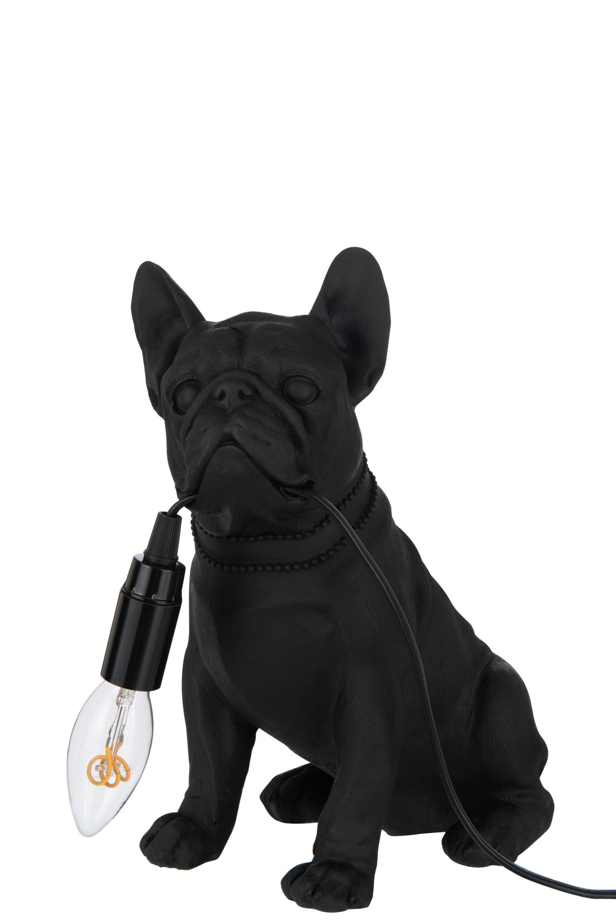 Lampe à poser bouledogue en polyrésine noire