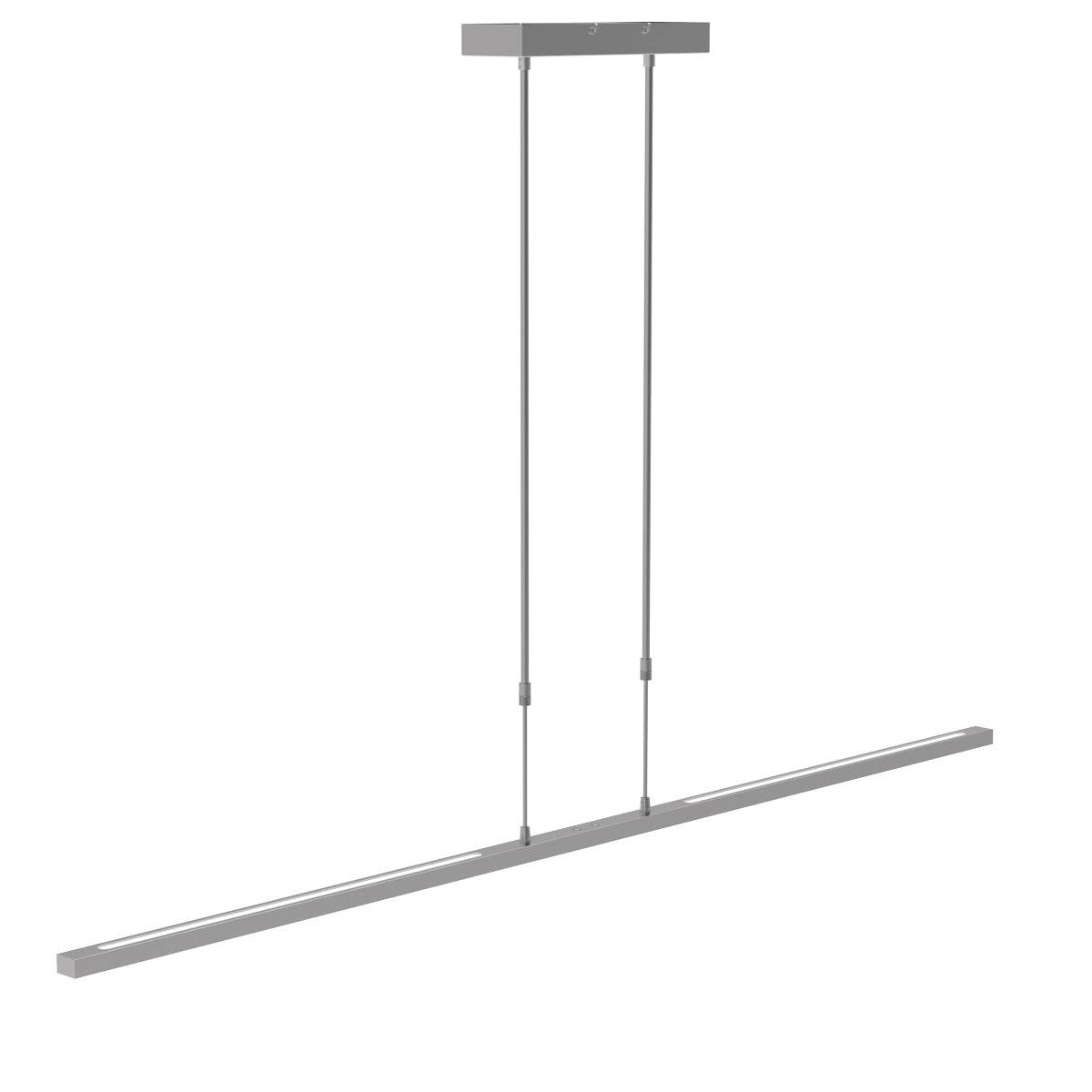 Suspension barre led acier vue complète avec platine de plafond
