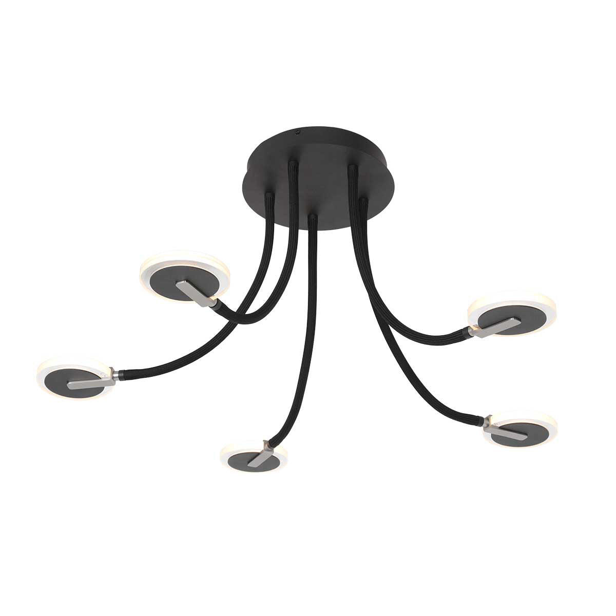 Plafonnier Turound 3375ZW – lampe noire en verre à LED
