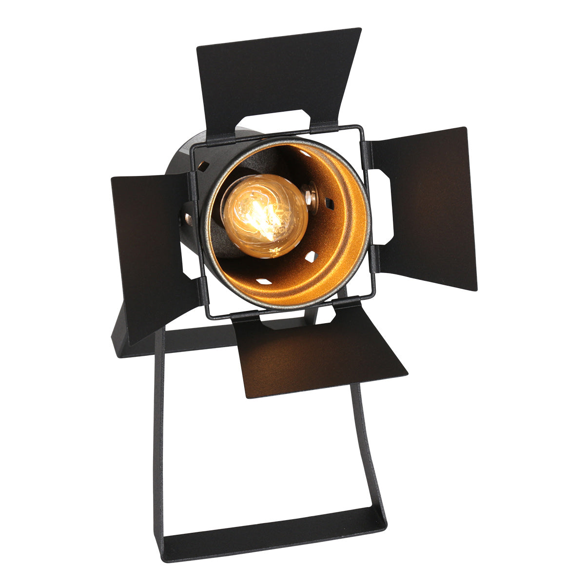 Lampe de table Carré 3380ZW – lampe industrielle noire à culot E27
