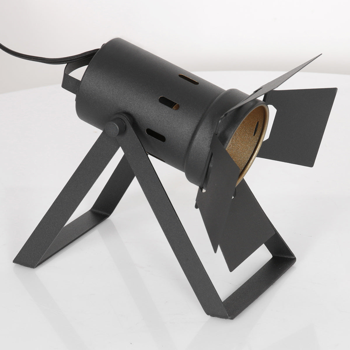 Lampe de table Carré 3380ZW – lampe industrielle noire à culot E27