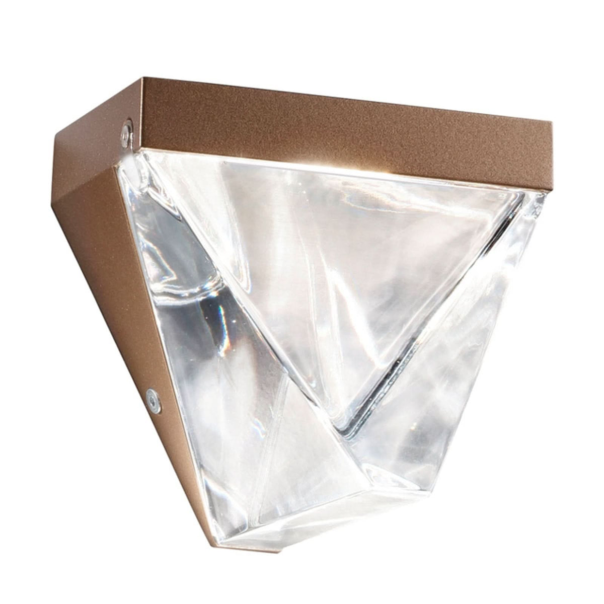 Applique murale LED Tripla en verre, bronze, hauteur 9,3 cm